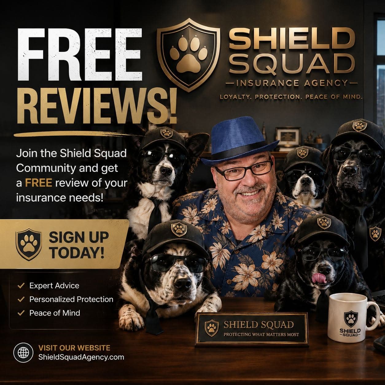 Troy Lentz and the Shield Squad team, Shield Squad Agency — sign up today for expert advice, personalized protection, and peace of mind